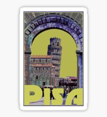 Leaning Tower of Pisa Retro Travel Sticker