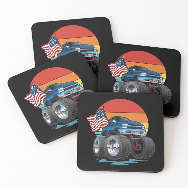 Item preview, Patriotic Big Monster Truck Off-road 4wd Cartoon with USA Flag designed and sold by hobrath.