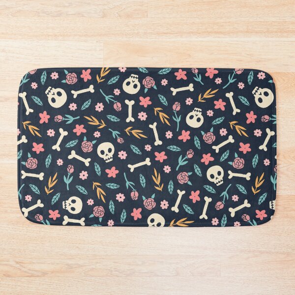 Item preview, Skulls and flowers- Spooky Halloween pattern designed and sold by WeirdGirlGFX.