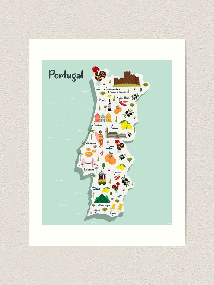 Printable Vector Map of Portugal - Single Color