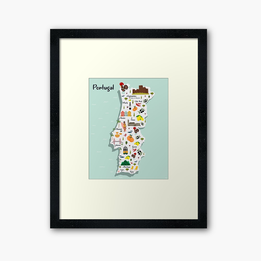 Illustrated map of Portugal Sticker by Heyleyni