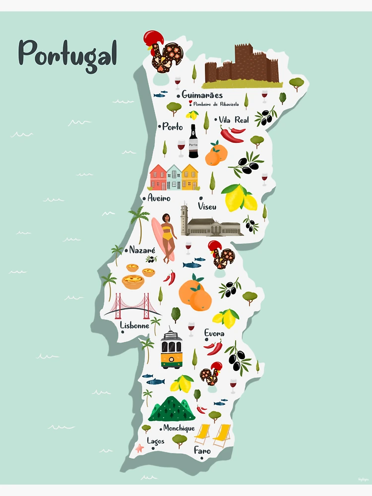 Sticker 3D Map of Portugal 