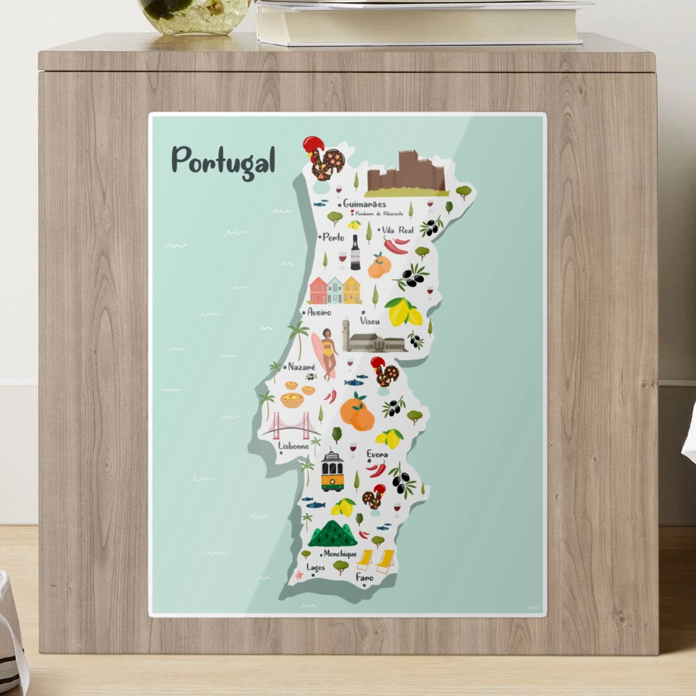 Illustrated map of Portugal Sticker by Heyleyni