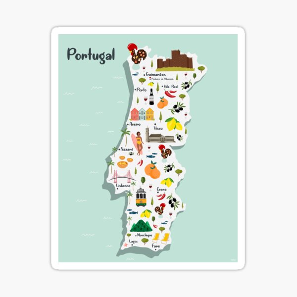 Posters & Quadros Mapas de Portugal em