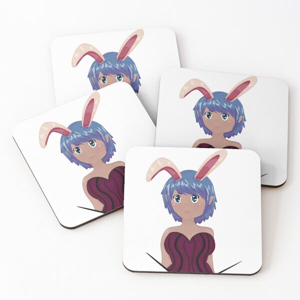 Item preview, Blue Haired Anime Bunny Girl designed and sold by Jelly Turnip.