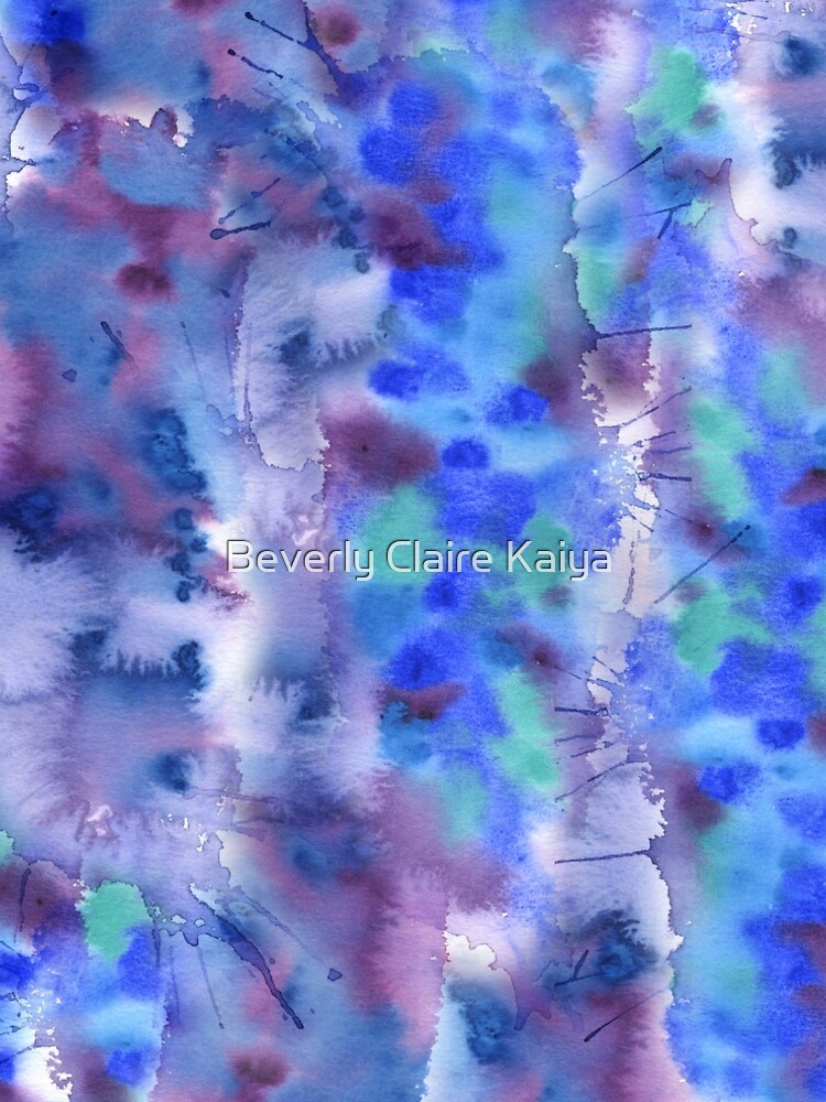 Watercolor Abstract Hand-Painted Blue Purple Turquoise Violet by beverlyclaire