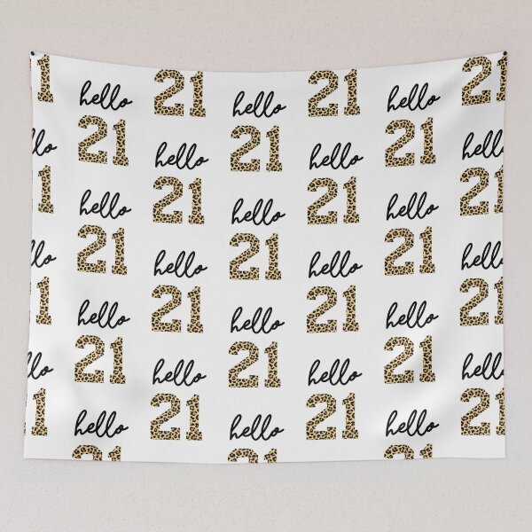 Item preview, Hello 21 | 21st birthday Cheetah Print | 21st birthday gift | Cute 21st birthday gift designed and sold by Violet Treasures.