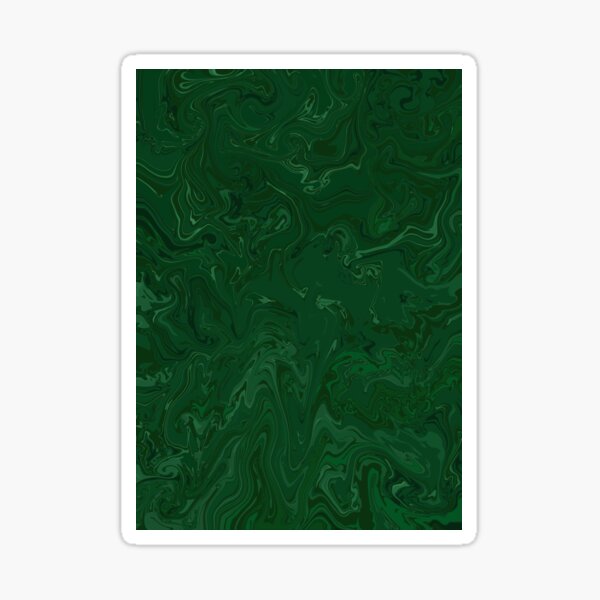 Dark Green Marble Flow Aesthetic Sticker