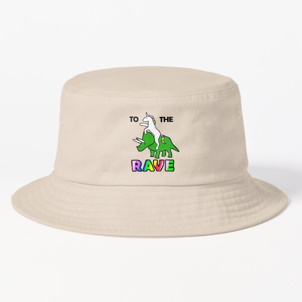 To The Rave! (Unicorn Riding Triceratops) Bucket Hat