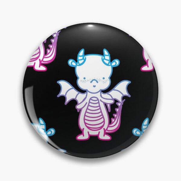 Item preview, Cute Neon Dragon Pattern designed and sold by ArtistKatieJ.