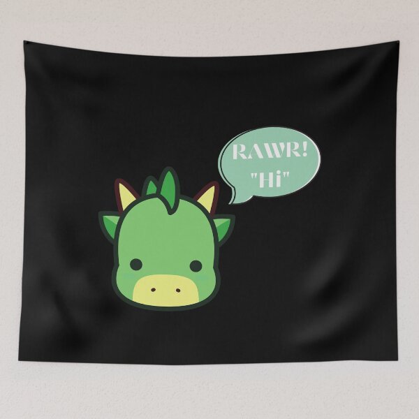 Item preview, Rawr "Hi" Cute Dragon designed and sold by ArtistKatieJ.