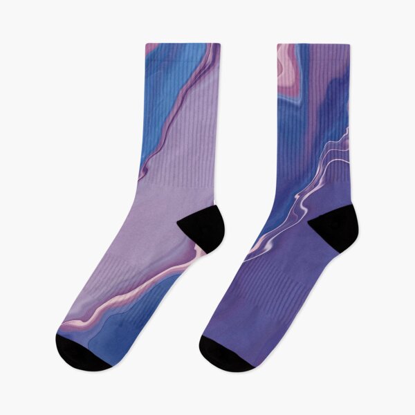 Aperçu de l'œuvre Peinture abstraite fluide bleue, rose et mauve créée et vendue par Mirandum.