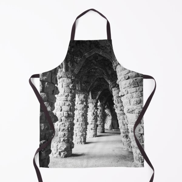 Item preview, Arches of Park Guell in Barcelona Spain in Black and White designed and sold by Juba Moni Store.