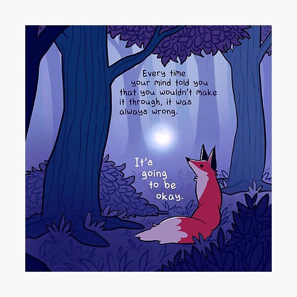 Item preview, "It's Going to Be Okay" Fairy and Fox in Forest designed and sold by thelatestkate.