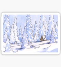 Winter Cabin Sticker