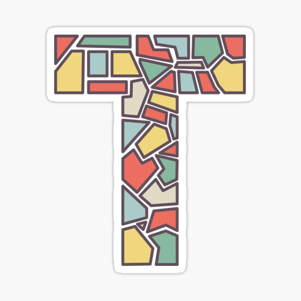 T illustrated alphabet letter Sticker
