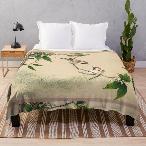 Item preview, Vintage Chinese Painting Gossiping Sparrows (18th Century) by Zhang Ruoai designed and sold by Designedbysm.