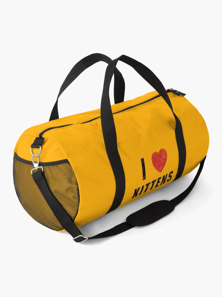 "I HEART KITTENS (worn) [RoufxisRb]" Duffle Bag for Sale by RoufXis