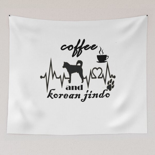 Item preview, coffee and korean jindo designed and sold by Anoirshop ⭐⭐⭐⭐⭐.