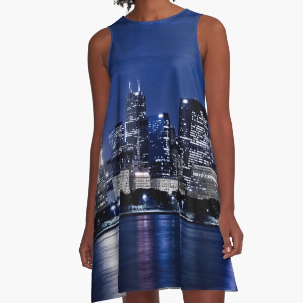 Item preview, Chicago skyline at night designed and sold by Doninni.