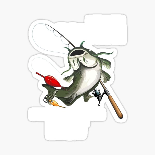 I Fish For Catfish Everything Else Is Bait Funny Fishing Sticker for Sale  by Dressed For Duty