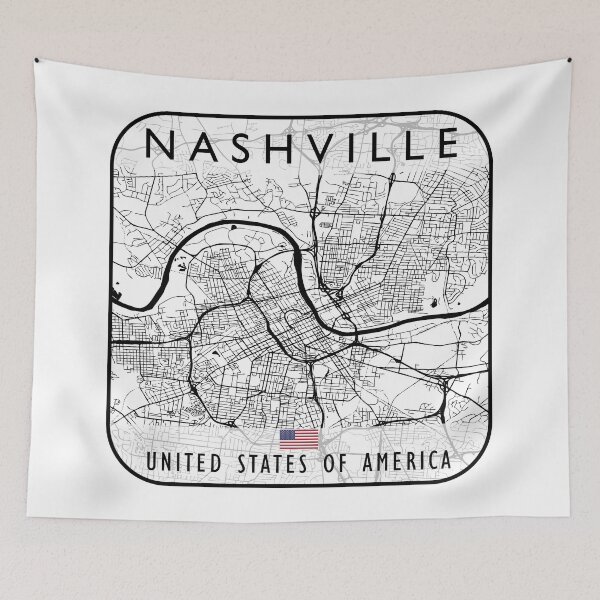 Artikelvorschau, NASHVILLE KARTE USA entworfen und verkauft von hatimelhag.