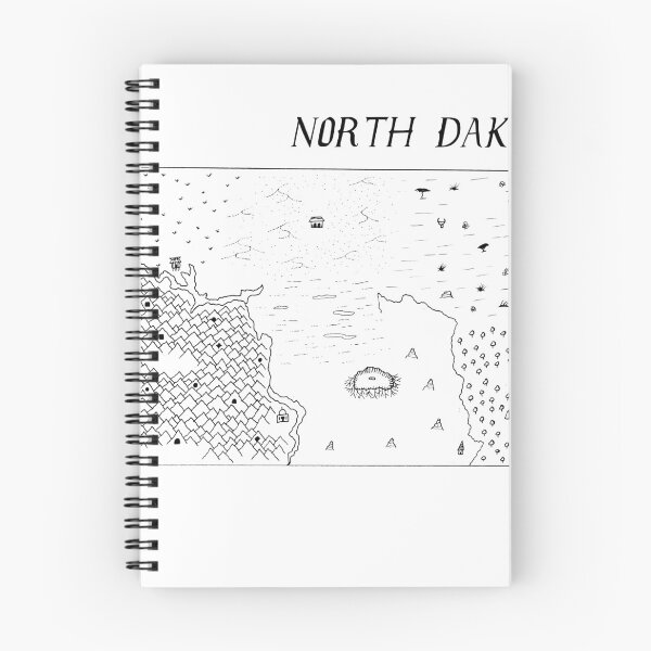 Item preview, North Dakota as a fantasy map - black and white designed and sold by aldayuan.