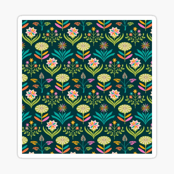 TAMI MOD FLORAL PATTERN - Bright Colours - UnBlink Studio by Jackie Tahara Sticker