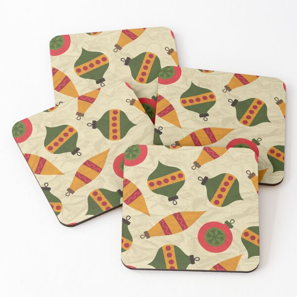 Item preview, Colorful Vintage Green, Orange, Red Christmas Ornaments Pattern designed and sold by silviaol.