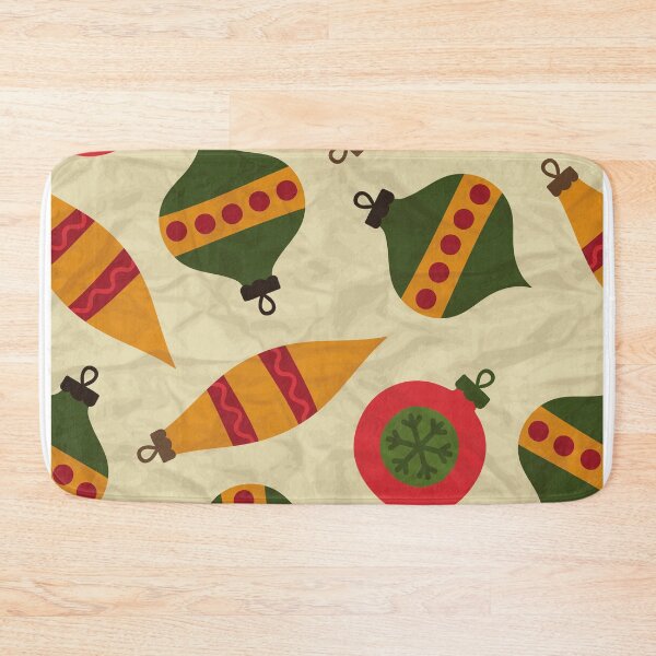 Item preview, Colorful Vintage Green, Orange, Red Christmas Ornaments Pattern designed and sold by silviaol.