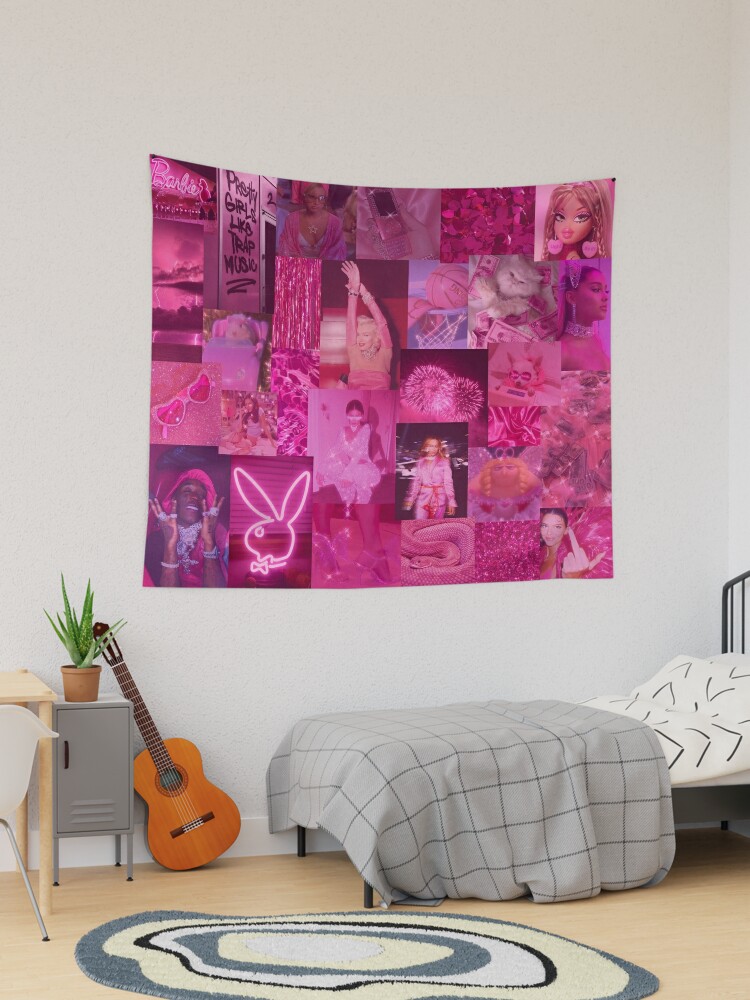 Hot Pink Aesthetic Collage Tapestry for Sale by alekkar2002