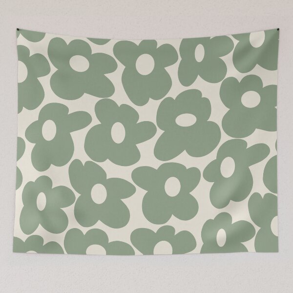 Item preview, Sage Green Groovy Flowers designed and sold by alekkar2002.