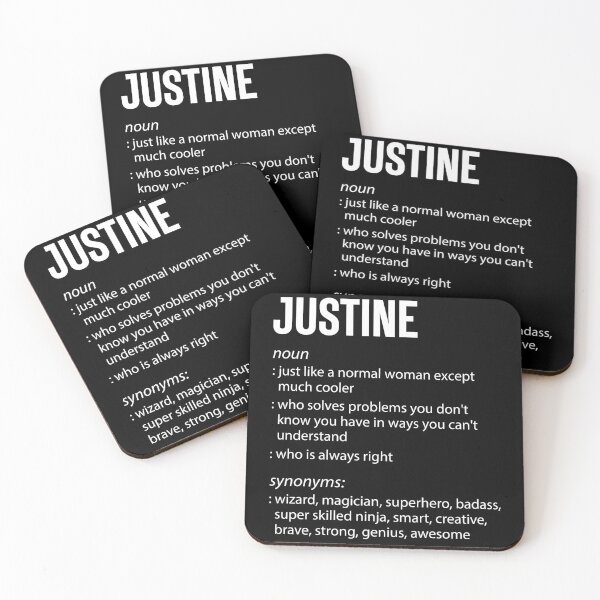 Artikelvorschau, Justine Definition Substantiv entworfen und verkauft von ForeverInTime.