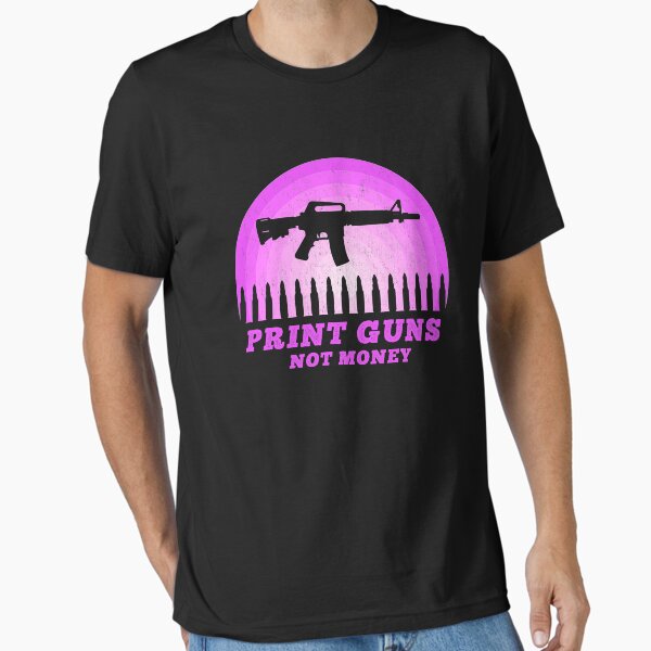 Item preview, Print Guns Not Money Pink Distressed Funny Guns Lover Vintage designed and sold by Crazy Trendy Designs.