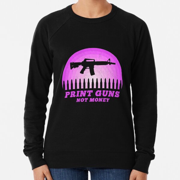Item preview, Print Guns Not Money Pink Distressed Funny Guns Lover Vintage designed and sold by Crazy Trendy Designs.