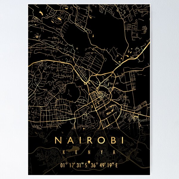 Aperçu de l'œuvre NAIROBI CARTE KENYA créée et vendue par hatimelhag.