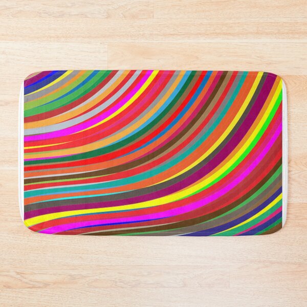 Item preview, Retro Multicolor Lines Pattern -  Rainbow Abstract Pattern - Orange, Blue, Red, Purple  Wavy Lines designed and sold by silviaol.