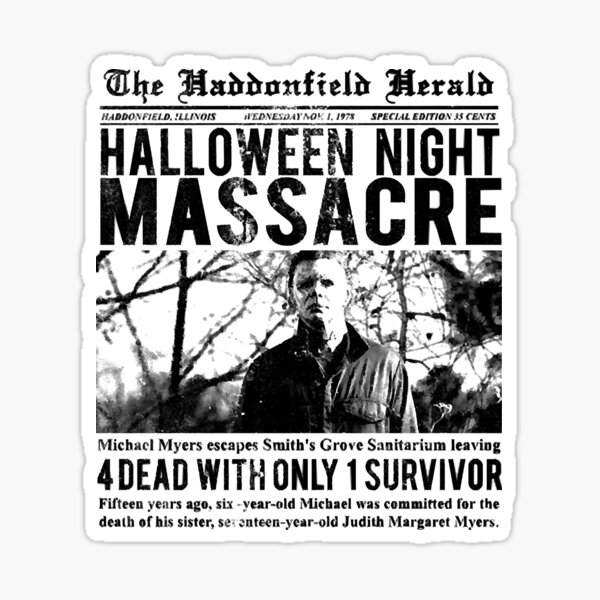 The Haddonfield Herald from HALLOWEEN  Sticker