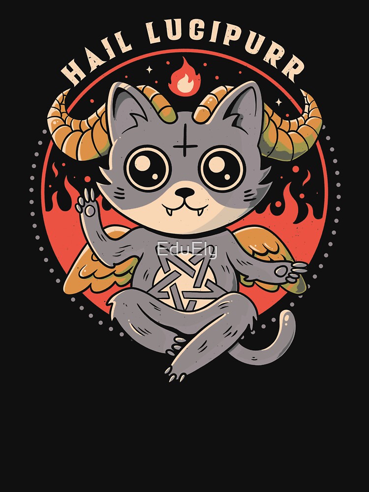 Hail Lucipurr - Cute Baphomet Cat Gift by EduEly