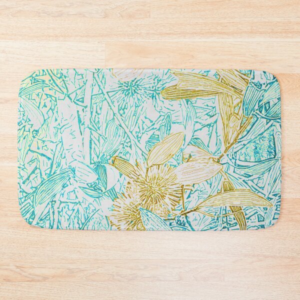 Item preview, Hakea, Yellow Ochre and Aqua Blue designed and sold by TripodDogShop.
