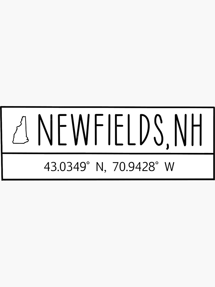 "Newfields New Hampshire Coordinates" Sticker by Outtahere23 Redbubble