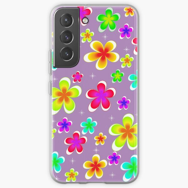 Bright Multi-Colored Hawaiian  Hibiscus Flower Design Samsung Galaxy Soft Case