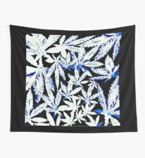 Tela decorativa Faded Blue Marijuana Leaf Collage