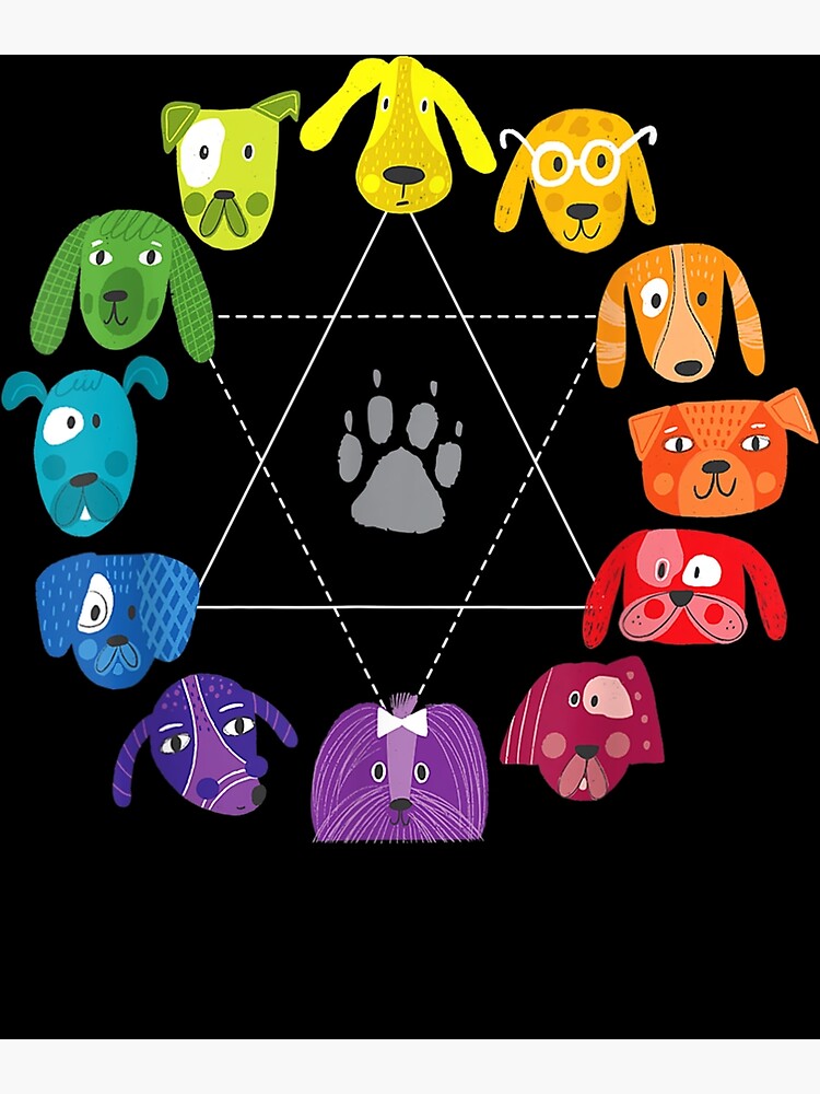 "Color Wheel Educational Art Teacher Dog Themed Artist" Poster for Sale by vss8ball37 | Redbubble