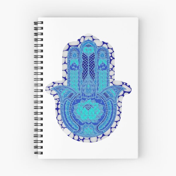 Item preview, Teal Blue Lotus and Dots Hamsa designed and sold by maryedenoa.