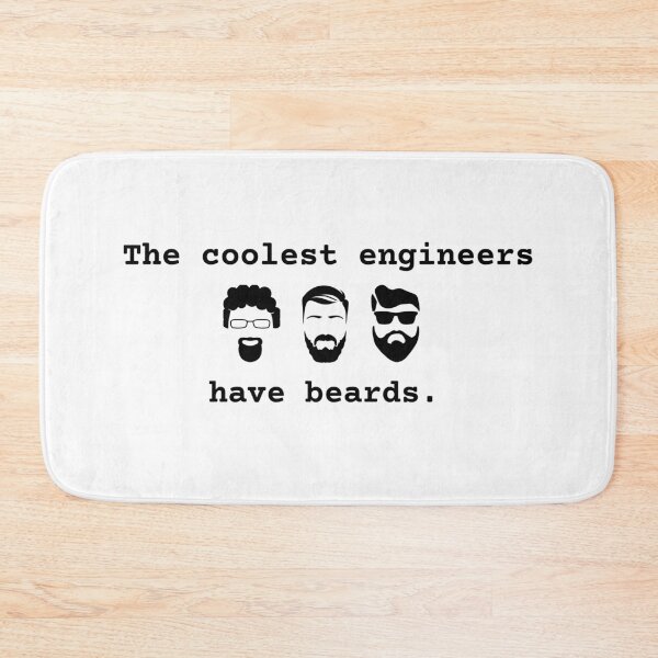 Item preview, The coolest engineers have beards, fun white shirt.  designed and sold by A-priori.
