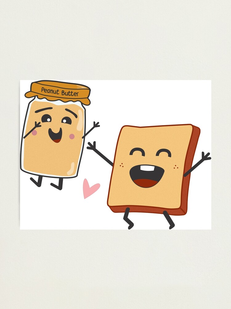 Bread and Peanut Butter Hugging Cartoon Bread and Peanut Butter Hugging Cartoon
