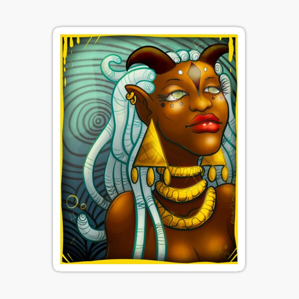 White locs - Digital Art Sticker