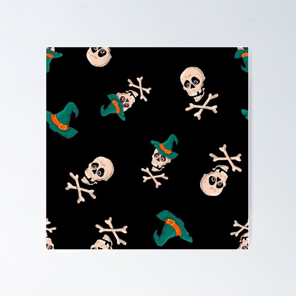 Item preview, Witch Skull and Cross Bones designed and sold by Pink Pineapple Works.