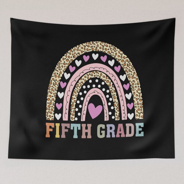 Item preview, Leopard Rainbow First Day Of School Fifth Grade designed and sold by SharpThreadZ.